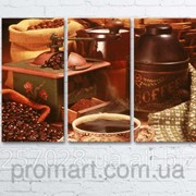 Модульна картина на полотні Кава та зерна код КМ6090-012 фотография