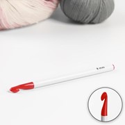Крючок для вязания, d 8 мм, 16 см, цвет белый/красный