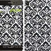 Чехол на Huawei Ascend P7 Черно-белый узор барокко “1704c-49“ фото