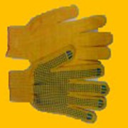 Перчатки рабочие с пвх точка желтые