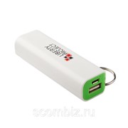 Внешний АКБ «LP» 2600 мАч Li-ion USB выход 1А (белый с зеленым/коробка) фотография