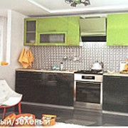 Кухонный гарнитур черно-салатовый металлик модульная система фото