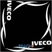Наклейка уголок на форточку вырез. (плоттер) "Iveco" (2х300х300) цвет белый (к-т 2 шт. лев, прав.) (упак. 1