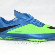 Детские сороконожки Nike Hypervenom TF Blue/Lime
