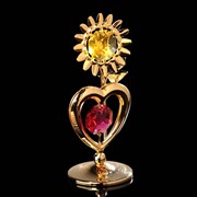 Сувенир «Сердце с солнцем», 3×3×8 см, с кристаллами Сваровски фотография