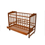 Кровать детская 'Женечка-4', колесо-качалка, ящик,(орех) фотография