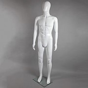 Манекен мужской в полный рост, без лица, белый глянец MA-4W фото