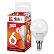 In Home Лампа светодиодная LED-ШАР-VC 6Вт 230В Е14 6500К 540Лм IN HOME 4690612030630 фотография
