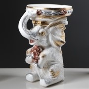 Подставка декоративная “Сидящий слон“, белая, 42 см фотография