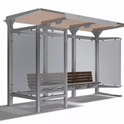 Павильоны остановочные L= 3000 3100 3500... мм, Ширина: 1500 1600 1630 мм, H= 2400 2500 2540... мм, Материал: металл... фото