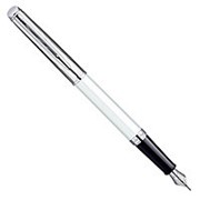 Перьевая ручка Waterman Hemisphere Deluxe White CT, толщина линии F, хром, бело-серебристый
