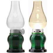 Керосиновая лампа ночник светодиодная (LED), Зелёный фото