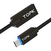 Дата-кабель TOPK LED Light USB 2.0 AM/ Micro USB 5V/ 2.4A фото