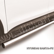Пороги d76 труба из нержавеющей стали Hyundai Santa Fe (2012) HSFT12-007 фотография