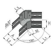 Угол горизонтальный 45° для лотка 100х50, арт. УГ 45А100Н50 фото