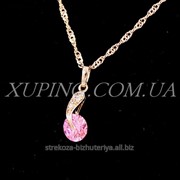 Подвеска родиум “Сердце-камень'' на металлической капле 224304 фото
