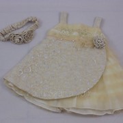 Нарядное платье с повязкой для девочки Золото 18мес, арт. 153934072 фотография