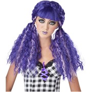 Аксессуар для праздника California Costumes Парик кукла с гофрированными хвостами (фиолетовая) взрослый фото