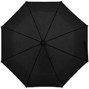 Зонт складной Clevis с ручкой-карабином, черный фотография