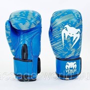 Перчатки боксерские кожаные на липучке VENUM (р-р 10-12oz, синий) фото