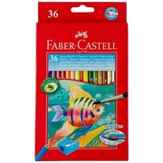 Карандаши цветные Faber-Castell Карандаши цвет. акварельные 36цв “Faber-Castell“ с кистью фотография