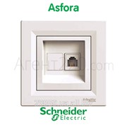 Розетка компьютерная RJ45 кремовая Schneider Asfora