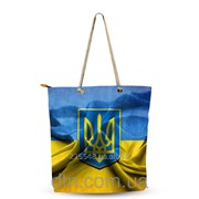 Сумка текстильная Туристическая Сувенирная Желто-голубая Сумка с гербом Украины фото