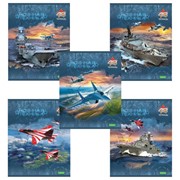 Тетрадь А5, 48 л., HATBER ECO, скоба, клетка, обложка картон, “Военная техника“ (5 видов), 48Т5C1 фото