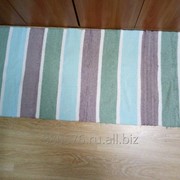 Handwoven cotton rug runner 4 wide stripes /Домотканый коврик- дорожка из хлопка 4 полосы. фото