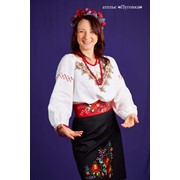 Женская юбка с запахом, на подкладке, с вышивкой в стиле петриуовской росписи фото