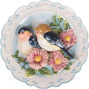 Тарелка настенная декоративная Птицы на Яблоневой Ветке диаметр 20 см