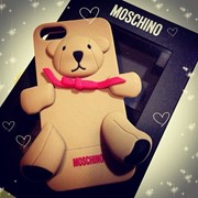 Чехол на Iphone 5/5S Moschino teddy bear коричневый фотография
