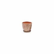 Кашпо керамическое с поддоном, d18,5х16,5 см, Коричневый бамбук Артикул GKL-001-20