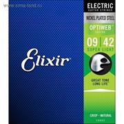 Комплект струн для электрогитары Elixir 19002 Optiweb никелированная сталь, Super light фото