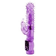 Фиолетовый хай-тек вибратор Happy Bunny - 22,5 см. фото
