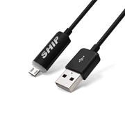 SH7148B-1B SHIP кабель, 1,0м., USB 2.0 A (Male)-->micro USB (Male), Чёрный, Розничная фотография