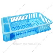 Сушка пластиковая для посуды 1 ярус (голубая) №995595