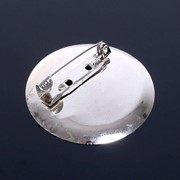Основа для броши с круглым основанием СМ-367, (набор 5шт) 35 мм, цвет серебро фотография