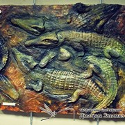 Барельефная картина - Crocodiles. Крокодилы фотография
