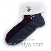 Мужские носки - тапочки для дома новогодние Серо-коричневый фото