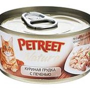 Petreet 70г конс. Влажный корм для взрослых кошек Куриная грудка с печенью фото