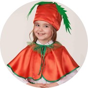 Карнавальный костюм Батик Морковка сатин детский, 30 (110 см)
