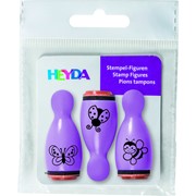 Набор штампов Brunnen Heyda Kегли, (пчелка, божья коровка и бабочка) Фиолетовый
