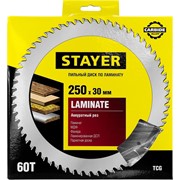 Stayer Пильный диск по ламинату STAYER 250x30, 60T 3684-250-30-60