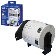 Картридж для принтеров этикеток BROTHER DK11209, 62 мм х 29 м, черный шрифт, белый фон, 800 наклеек в рулоне фото