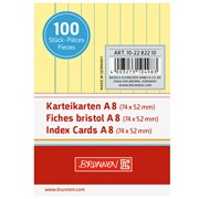 Карточки Brunnen, для картотеки, А8, 190 гр/м2, 100 штук, линейка Желтый фото