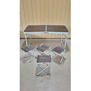 Стол раскладной кемпинговый,стол для дачи,стол для отдыха, +4 стулья раскладные фото