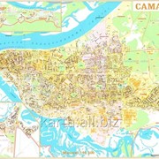 Карта Самара настенная с улицами и домами 150х200 см фото