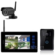 Комплект беспроводного видеонаблюдения: видеорегистратор с 8“ монитором+ видеокамера+вызывная панель KIT-DOOR2 фотография