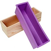 Силикон Мыло Форма прямоугольная деревянная Коробка с гибким вкладышем для DIY Форма для хлеба ручной работы фото